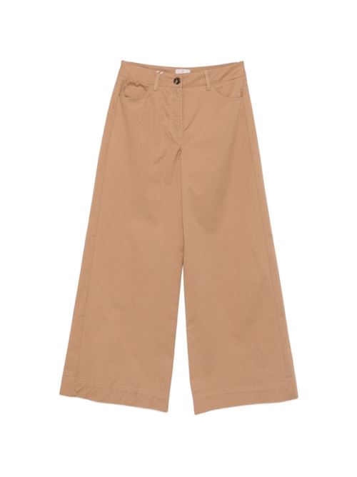 Pantalone donna Emme Marella palazzo in gabardina stretch cammello EMME Marella | RIVE002